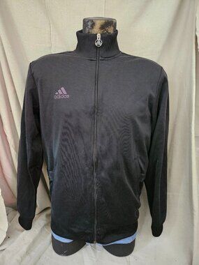 Adidas Men's TAN Heavy Club Track Jacket Sz Large Black